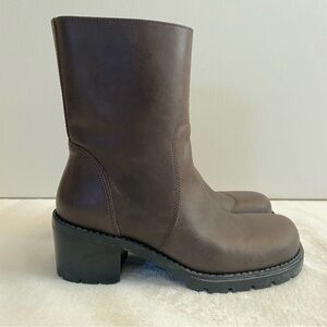 Vintage Tommy Hilfiger 90’s/y2k Brown Leather Platform Boots